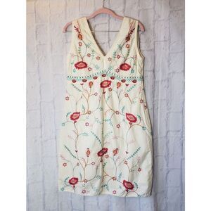 GREATER GOOD NETWORK Sleeveless Floral Embroidered Dress Medium